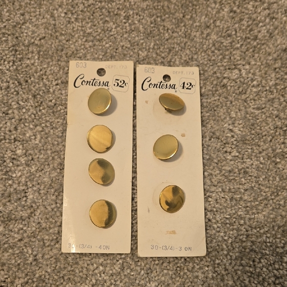 Vintage Contessa Gold Button Set 7 Buttons - Picture 1 of 6